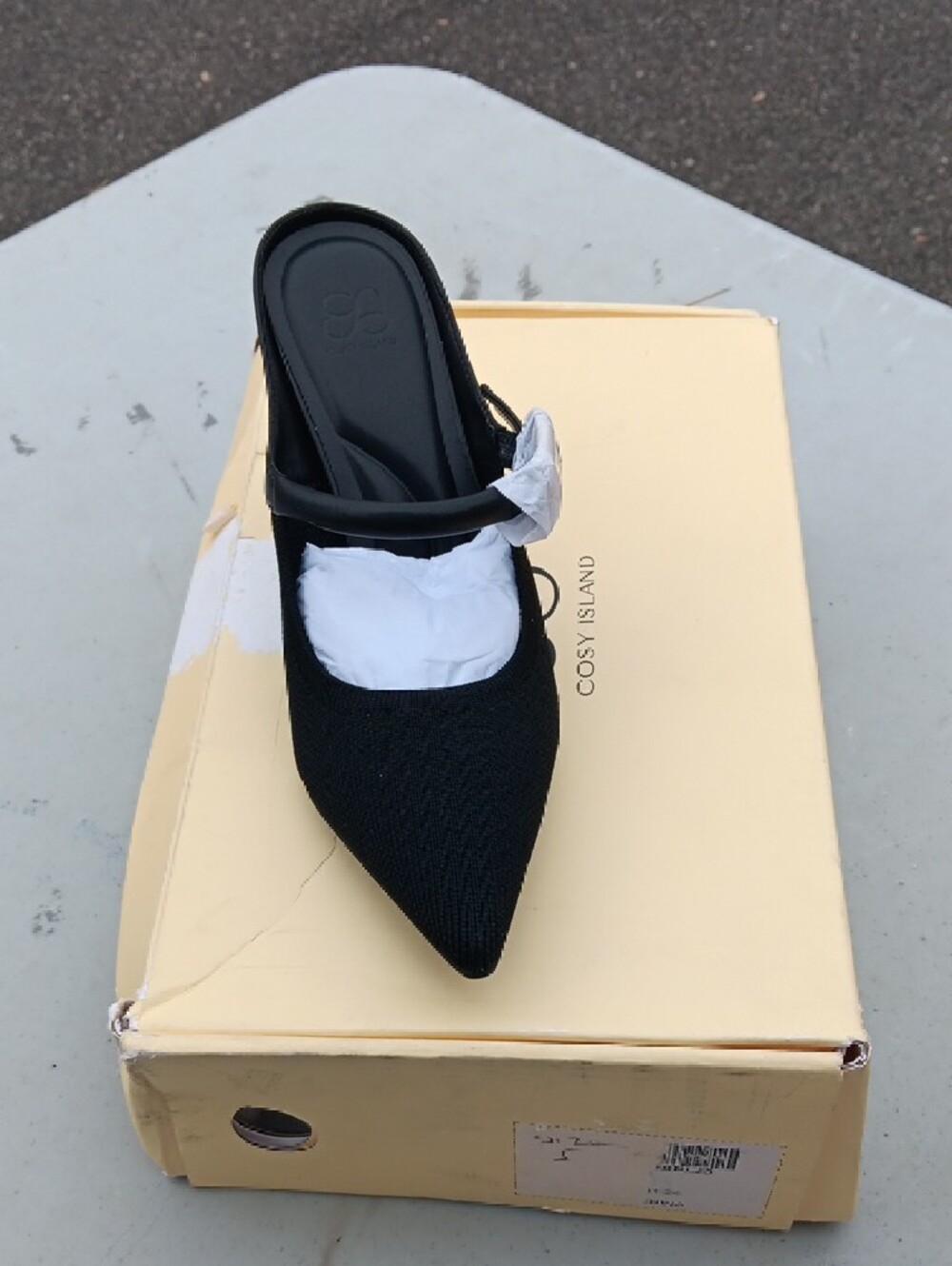 Black Pointed-Toe Slip-On Heel - Picture 2 of 3